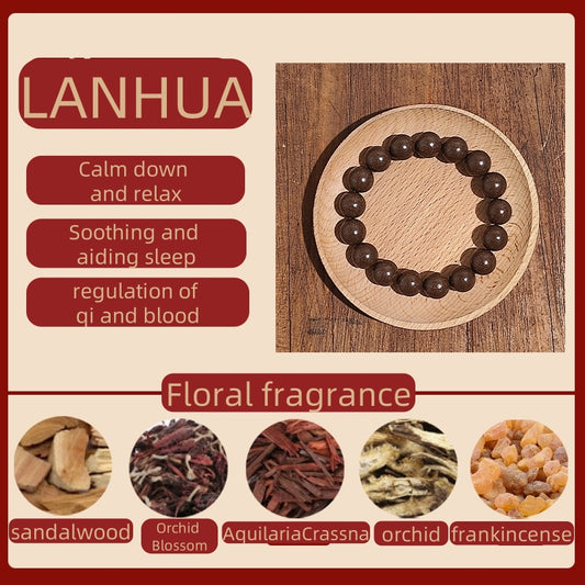 (Lan Hua)Zen fragrance beads. The mysterious fragrance of the East. Ancient fragrance recipe bracelet