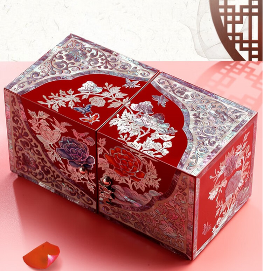 Mother-of-pearl lacquer multi-layer jewelry box gift storage box