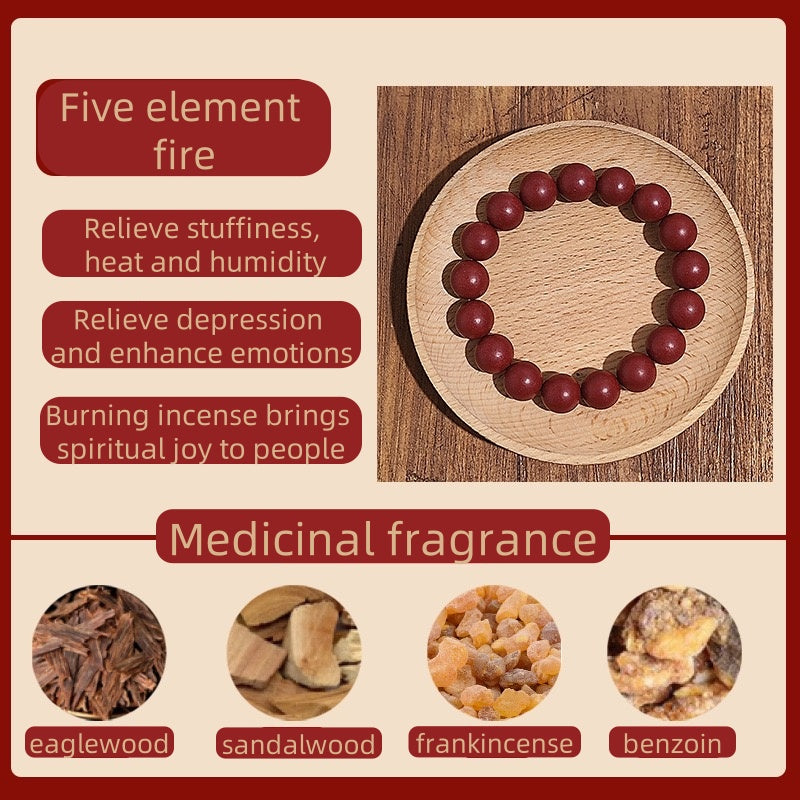 (The Fire of the Five Elements)Zen fragrance beads. The mysterious fragrance of the East. Ancient fragrance recipe bracelet