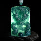 (Unique) Natural jadeite three-dimensional domineering dragon king pendant carved by a famous master