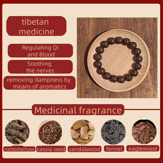 (Tibetan medicine)Zen fragrance beads. The mysterious fragrance of the East. Ancient fragrance recipe bracelet (zang yao)