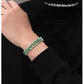 Natural Grade A burma jade Jadeite Trendy Cuban Bracelet Titanium Steel Buckle