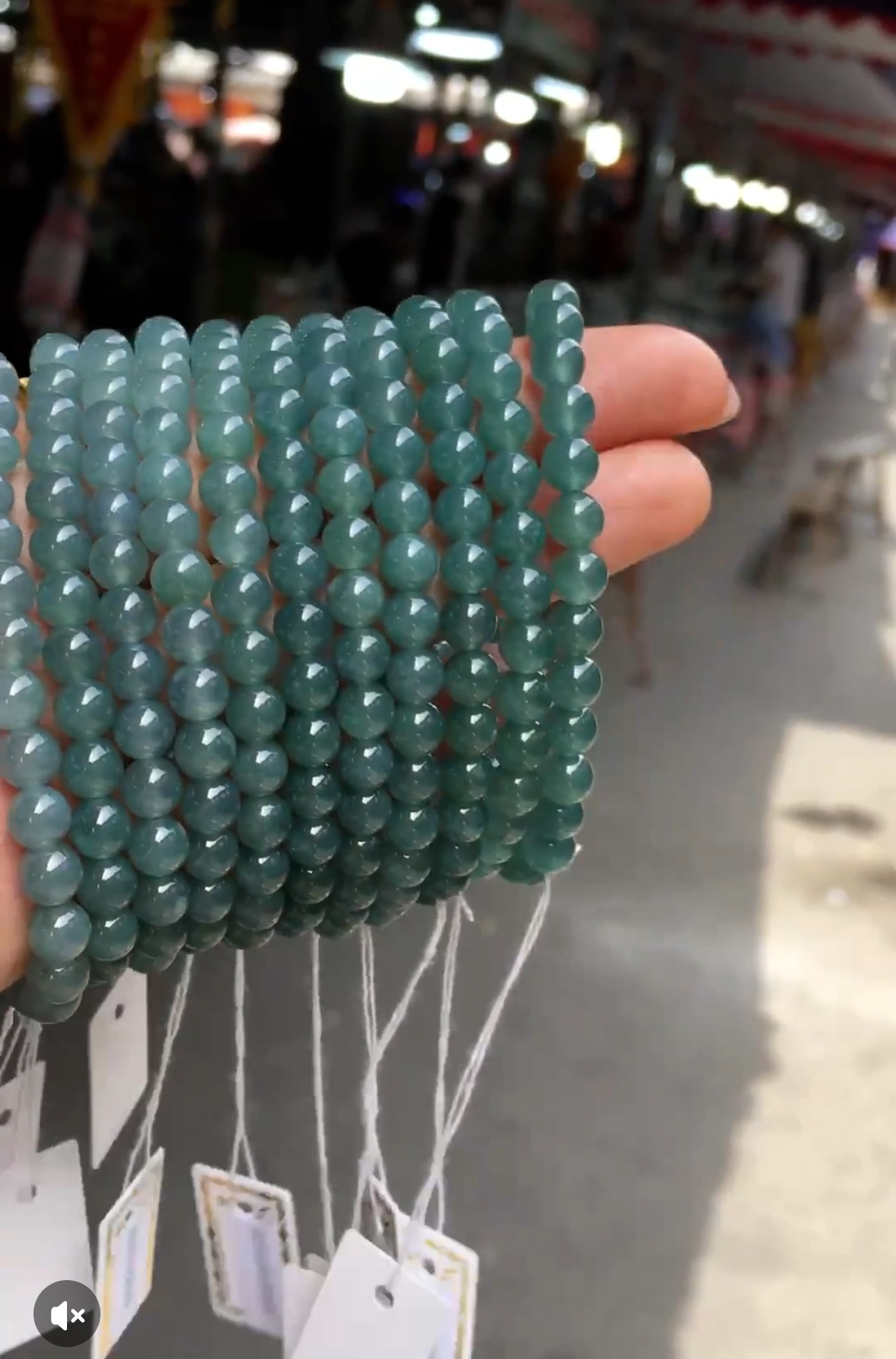 Natural Grade A Blue Water Jadeite(6mm) High quality round bead bracelet