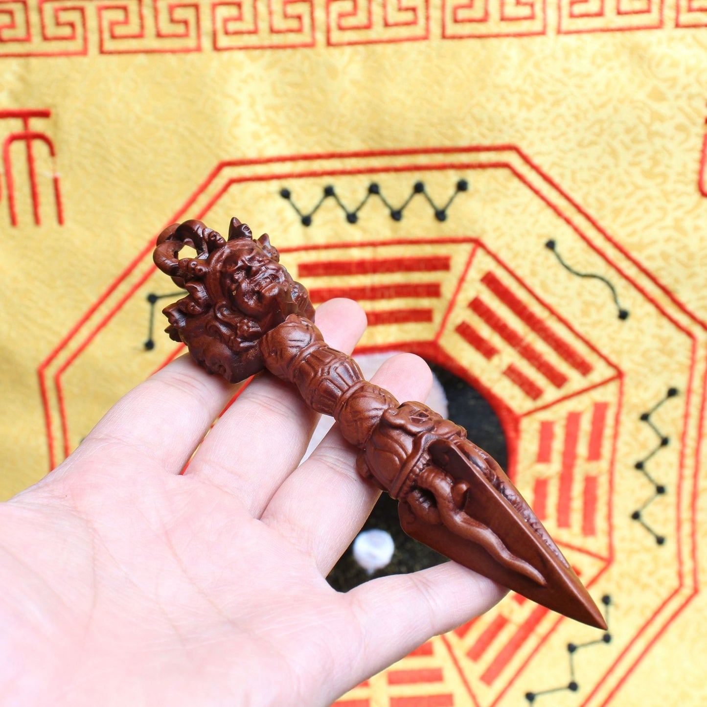 Lightning strike jujube wood diamond pestle pendant does not move Ming Wang demon slaying pestle magic tool diamond pestle