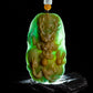(Unique) Natural Jadeite 3D Dragon King & Double Dragon Ball Pendant Carved by a Famous Master