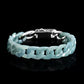 Natural Grade A burma jade Jadeite Trendy Cuban Bracelet Titanium Steel Buckle