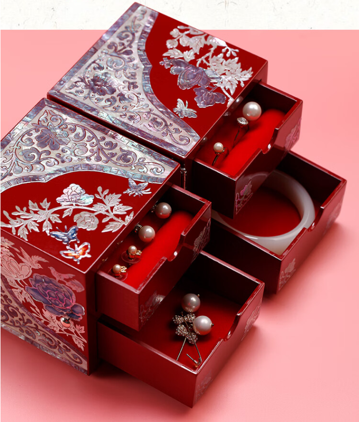 Mother-of-pearl lacquer multi-layer jewelry box gift storage box