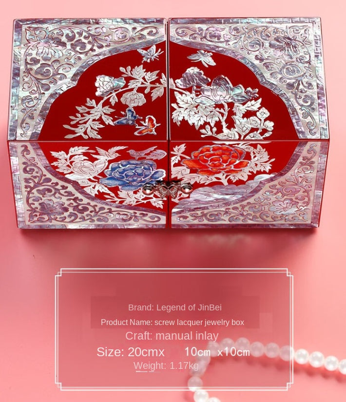 Mother-of-pearl lacquer multi-layer jewelry box gift storage box