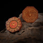 Lightning-struck wooden golden light incantation pendant inlaid with mountain ghost (rotatable) Taoist magical artifact