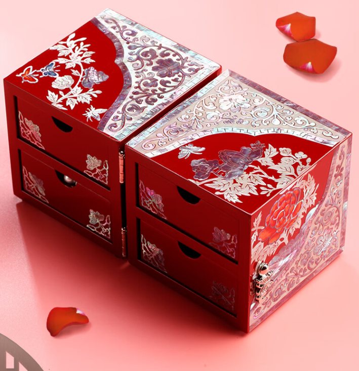 Mother-of-pearl lacquer multi-layer jewelry box gift storage box