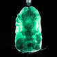 (Unique) Natural Jade Blue Water Dragon King Pendant Carved by a Famous Master