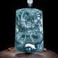 (Unique) Natural jadeite three-dimensional domineering dragon king pendant carved by a famous master