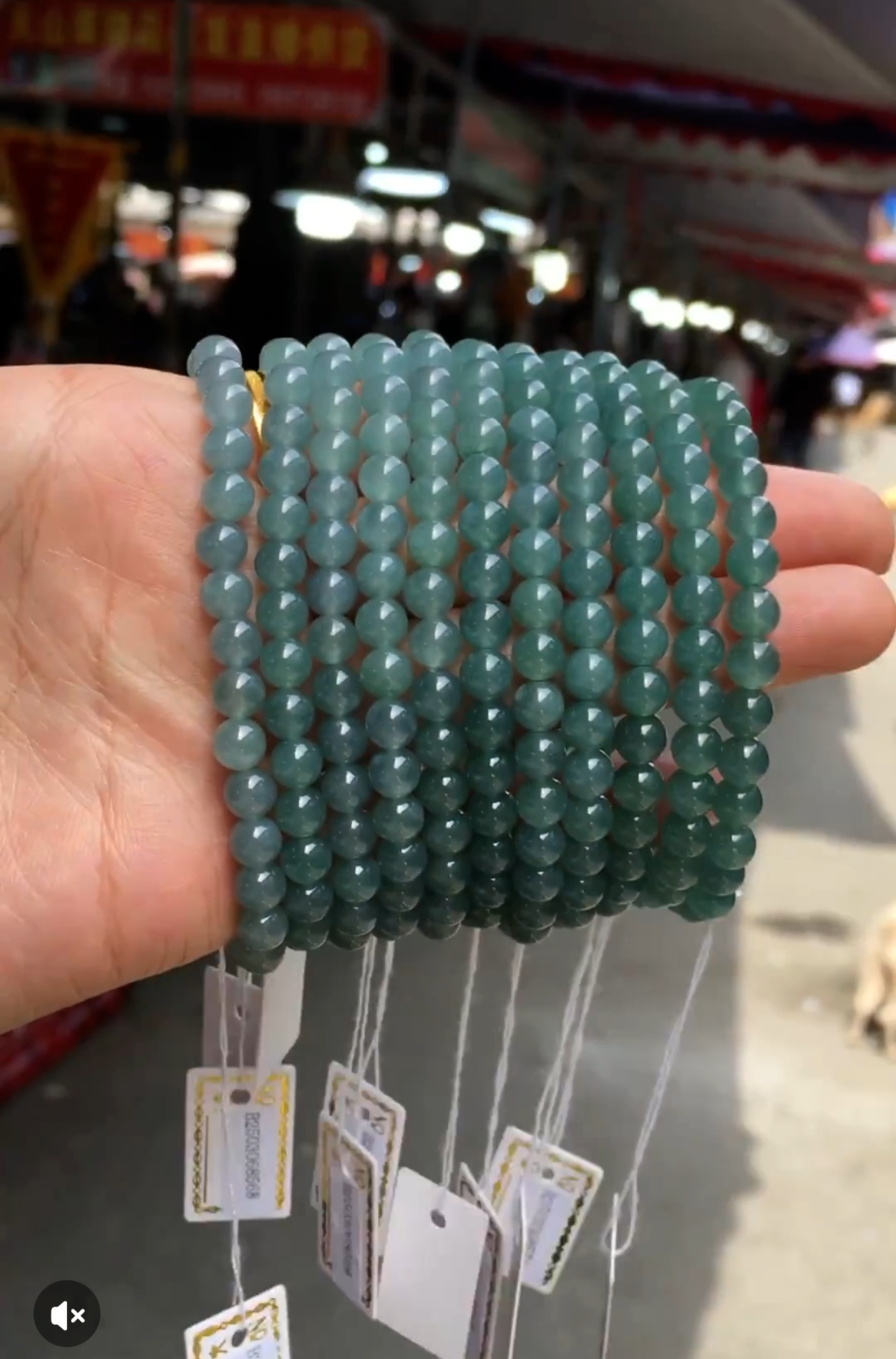 Natural Grade A Blue Water Jadeite(6mm) High quality round bead bracelet