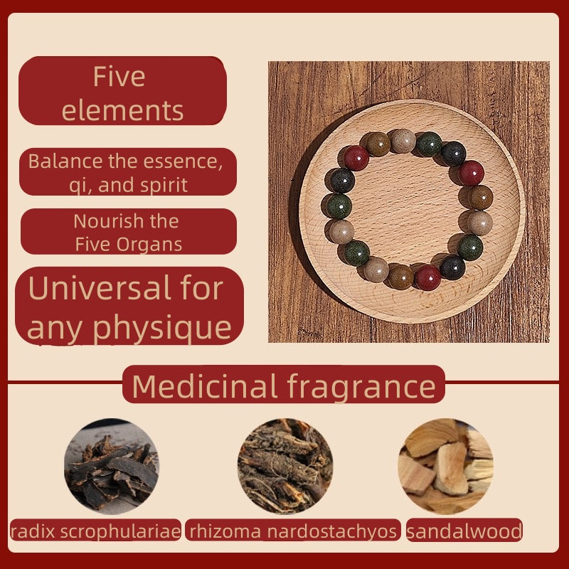 (Five elements)Zen fragrance beads. The mysterious fragrance of the East. Ancient fragrance recipe bracelet