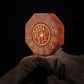 Lightning-struck wooden golden light incantation pendant inlaid with mountain ghost (rotatable) Taoist magical artifact