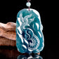 (Unique) Natural Jadeite 3D Dragon King Pendant Carved by a Famous Master