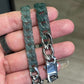 Natural Grade A burma jade Jadeite Trendy Cuban Bracelet Titanium Steel Buckle