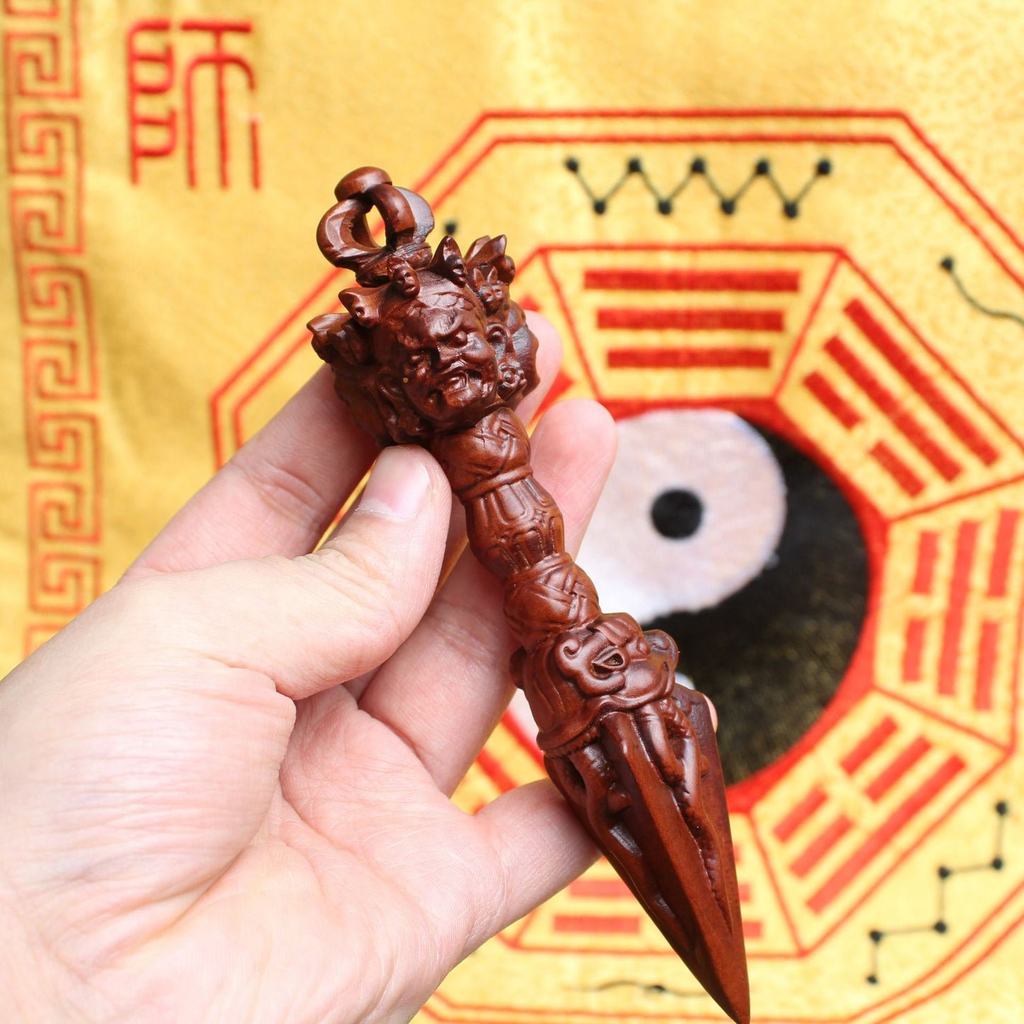 Lightning strike jujube wood diamond pestle pendant does not move Ming Wang demon slaying pestle magic tool diamond pestle