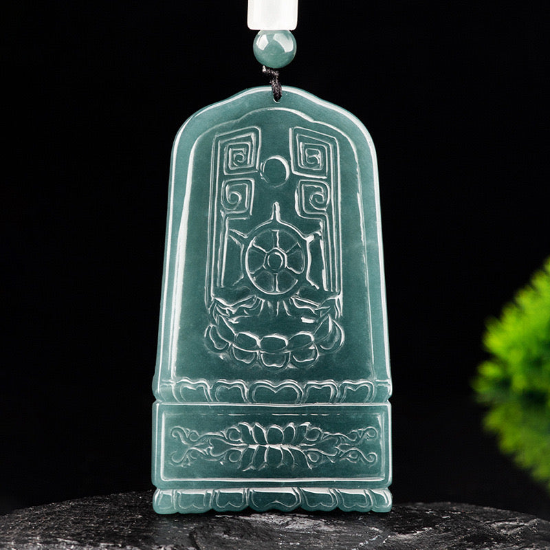 (Unique) Natural Jade Buddha Pendant Carved by a Famous Master